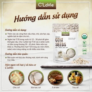Hạt ý dĩ hữu cơ C'LaVie Organic Coix Seeds 200g