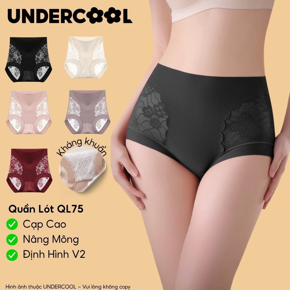 Quần Lót Cạp Cao Lụa Ren Nữ UNDERCOOL Kháng Khuẩn, Nâng Mông, Gen Bụng, Định Hình V2 Mặc Váy Không Lộ Viền QL75
