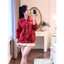 Áo cardigan len đỏ cam cổ bẻ khuy đồng sang chảnh, chất len dày mềm mịn hot hit