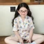 Bộ đồ lụa ngắn tay cho bé gái họa tiết gấu Panda - mềm mịn mát , size 20-26kg (1m20-1m40)