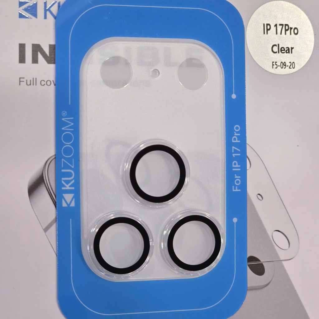 Cụm bảo vệ camera Kuzoom trong suốt cho IPhone 16 16Plus 17Promax 17Pro 17Air 17