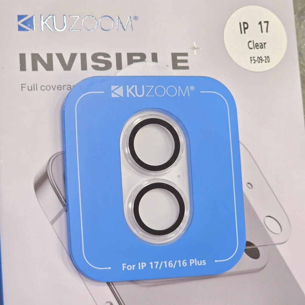 Cụm bảo vệ camera Kuzoom trong suốt cho IPhone 16 16Plus 17Promax 17Pro 17Air 17
