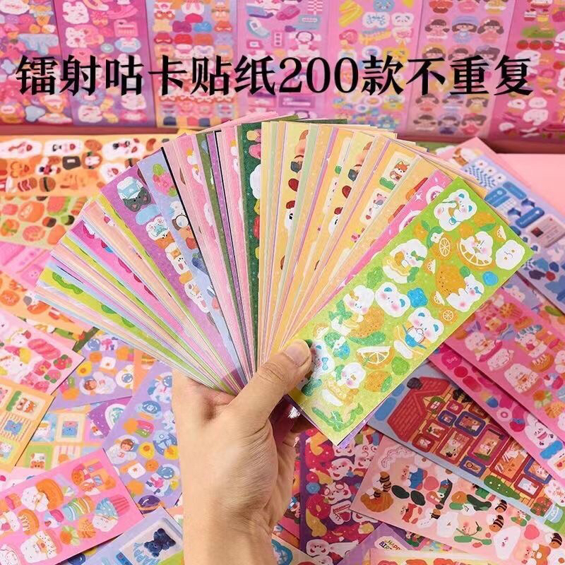 Set 100 sticker dán hình trang trí decor 200 mẫu không trùng lặp đồ chơi quà tặng cho bé quà tặng học sinh