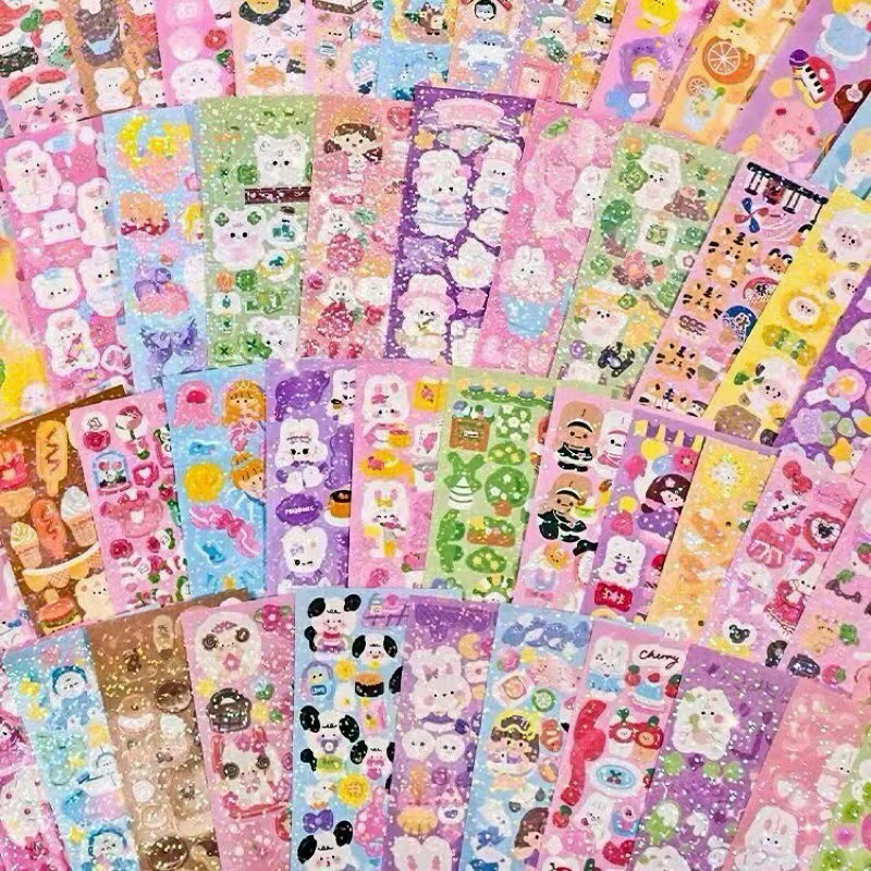 Set 100 sticker dán hình trang trí decor 200 mẫu không trùng lặp đồ chơi quà tặng cho bé quà tặng học sinh