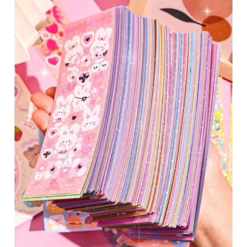 Set 100 sticker dán hình trang trí decor 200 mẫu không trùng lặp đồ chơi quà tặng cho bé quà tặng học sinh