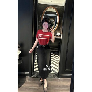 Áo Len Ngắn Tay Nữ In Chữ Basic QCCC Cao Cấp