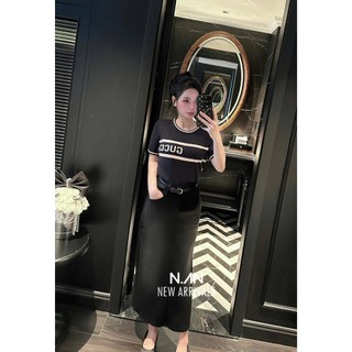 Áo Len Ngắn Tay Nữ In Chữ Basic QCCC Cao Cấp