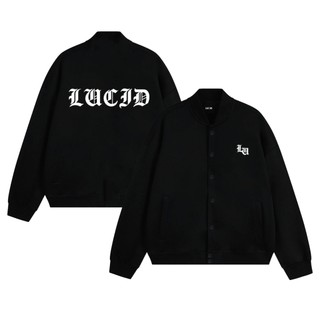 Áo Khoác Bomber Hai Lớp LUCID Basic Nam Nữ Nỉ Bông Siêu Dày Nút Bấm