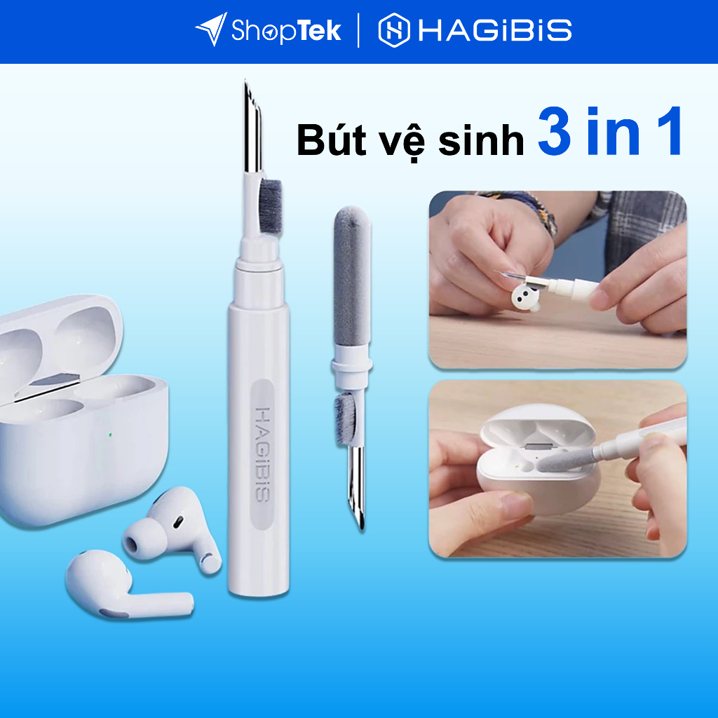 HAGIBIS Bút vệ sinh tai nghe đa năng 2 đầu tiện dụng, vệ sinh tai nghe Bluetooth, điện thoại - CP01