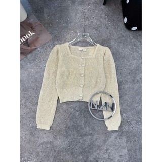 Áo Len Dài Tay Nữ Cài Cúc Dáng Ngắn Croptop Crt Len Mỏng QCCC Cao Cấp