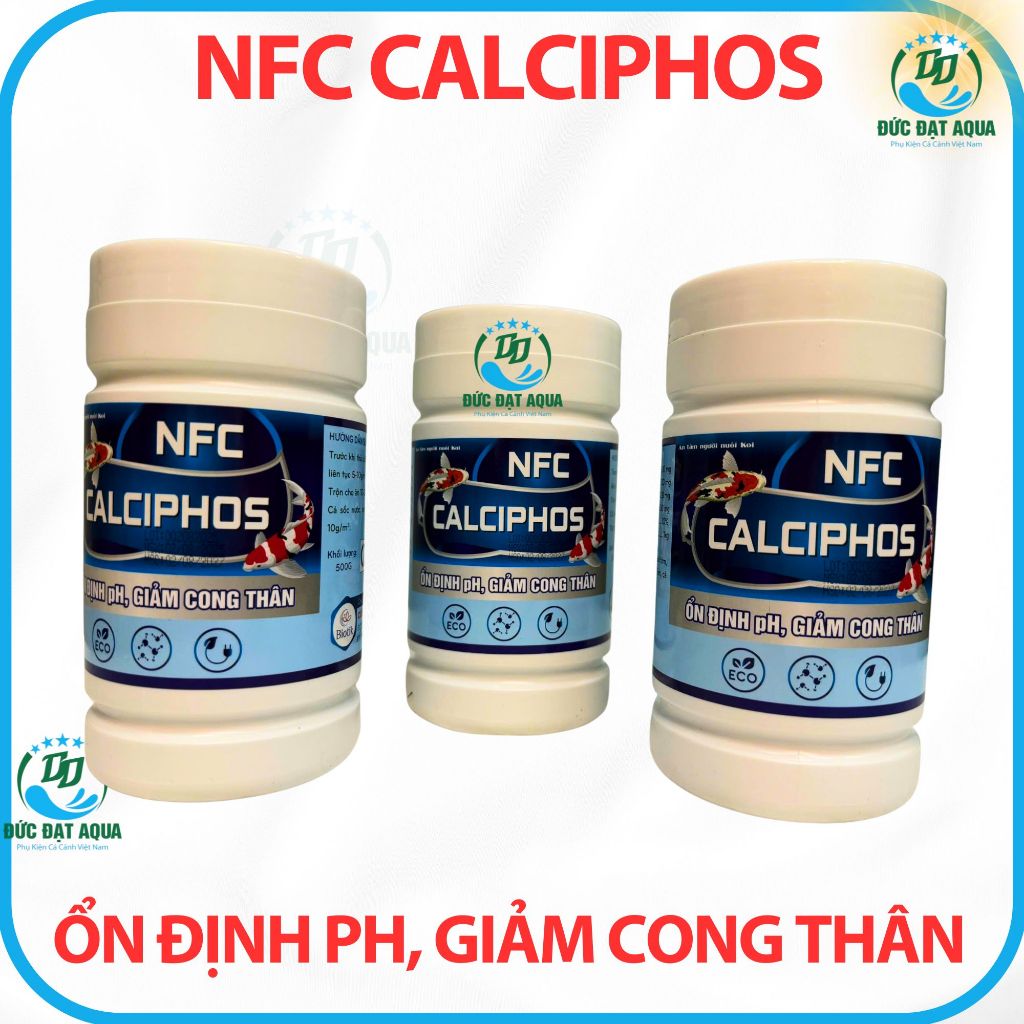 CALCIPHOS, Kiểm soát, ổn định tốt pH, giảm cong thân, cho cá koi, cá cảnh, biotik 4
