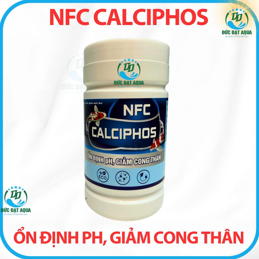 CALCIPHOS, Kiểm soát, ổn định tốt pH, giảm cong thân, cho cá koi, cá cảnh, biotik