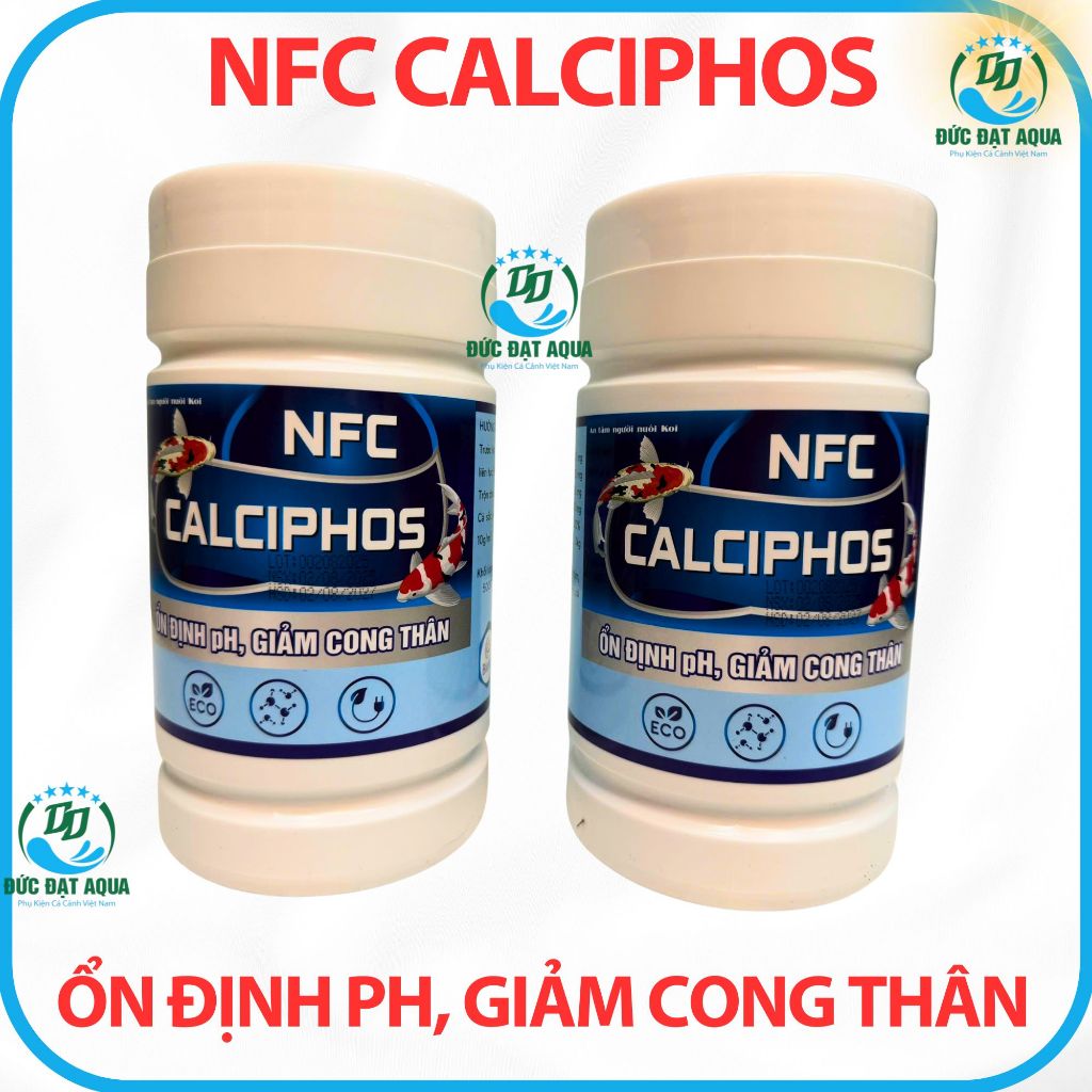 CALCIPHOS, Kiểm soát, ổn định tốt pH, giảm cong thân, cho cá koi, cá cảnh, biotik 7