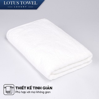 Bộ 6 Khăn Khách Sạn Lotus màu trắng cỡ lớn ( 2 khăn tắm cỡ 70x140cm) , 100% Cotton,Mềm Mịn, Thấm Hút