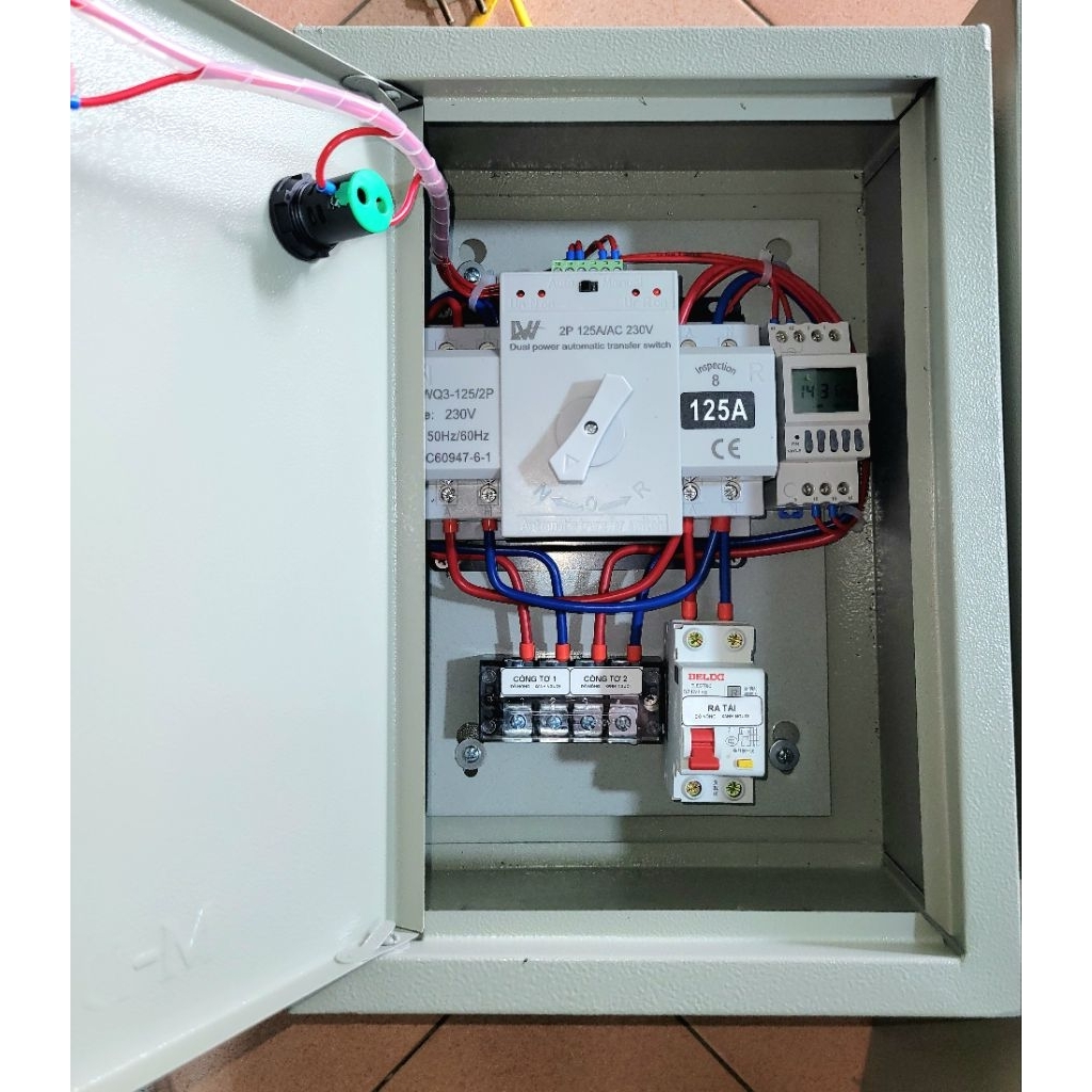 Ms4 - Tủ ATS 125A CÓ APTOMAT CHỐNG GIẬT cầu dao điện 125A - Bộ chuyển nguồn tự động 125A