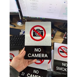 Bảng No SMOKING, no smoking biển báo cấm hút thuốc chất liệu nhôm Alu dán sẵn keo 2 mặt