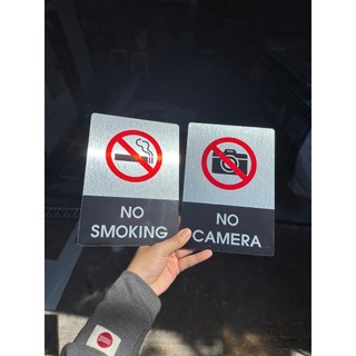 Bảng No SMOKING, no smoking biển báo cấm hút thuốc chất liệu nhôm Alu dán sẵn keo 2 mặt