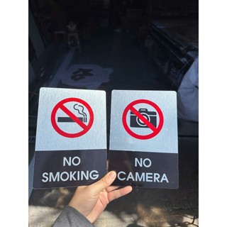 Bảng No SMOKING, no smoking biển báo cấm hút thuốc chất liệu nhôm Alu dán sẵn keo 2 mặt