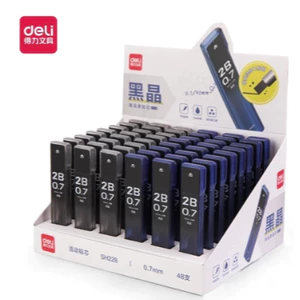 Ruột Bút Chì Kim Deli – 2B/HB, 0.5/0.7/2.0mm, Viết Mượt, Nhỏ Gọn, Hộp 20 Ngòi, Học Sinh & Văn Phòng
