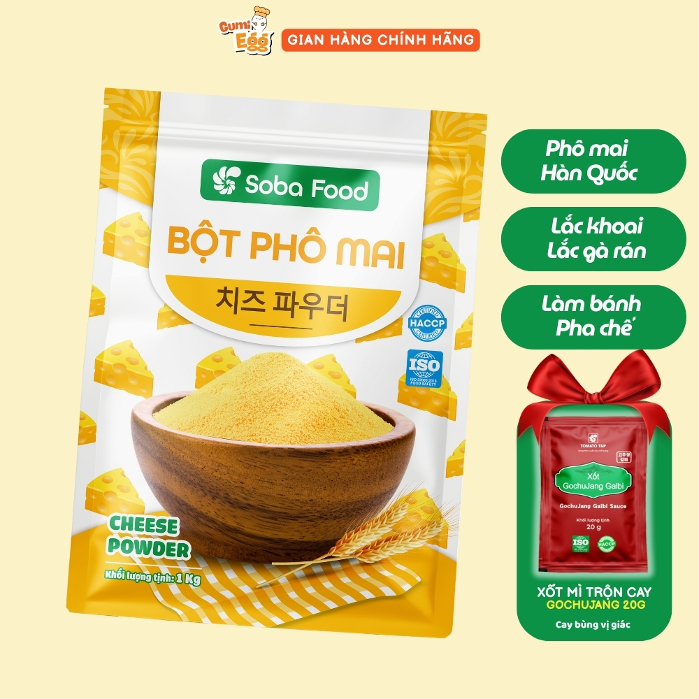 Bột Phô Mai Hàn Quốc Gói 1kg Soba Food Bột Phô Mai Lắc Khoai Tây Chiên, Gà Rán, Bắp Rang- SBPM15
