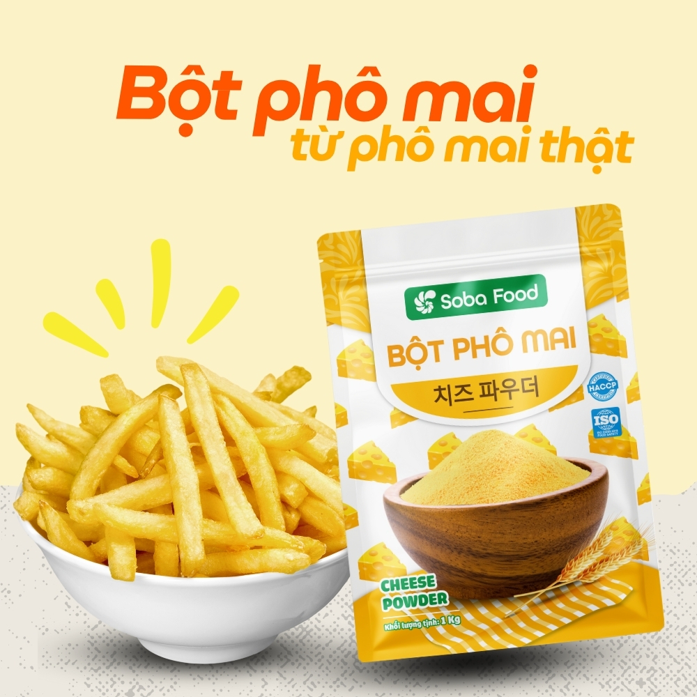 Bột Phô Mai Hàn Quốc Gói 1kg Soba Food Bột Phô Mai Lắc Khoai Tây Chiên, Gà Rán, Bắp Rang- SBPM15