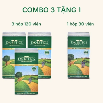COMBO kèm quà Viên uống tiểu đường dây thìa canh DK Betics hỗ trợ hạ và ổn định đường huyết 120 viên CHÍNH HÃNG DK PHAR