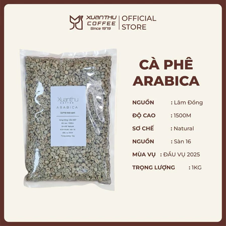 1KG Cà Phê Nhân Xanh Arabica Cầu Đất Lâm Đồng