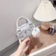 Túi xách nữ mini đeo chéo - Túi cầm tay da nhung mềm mịn phối nơ kim tuyến xinh xắn - ST218