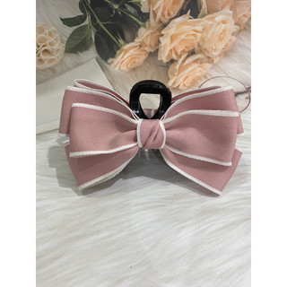 kẹp tóc nơ pha viền đen trắng tiểu thư hot trend