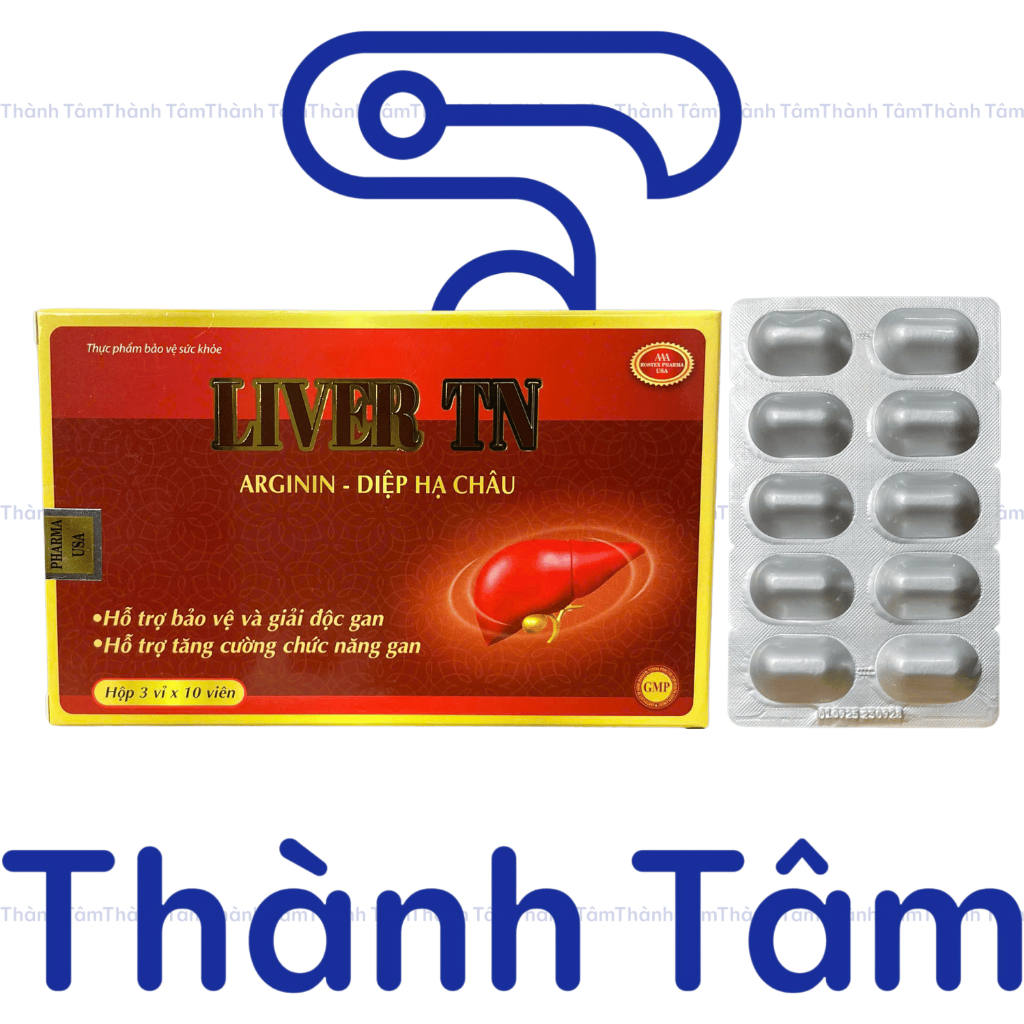 (Đỏ) Viên uống bổ gan Liver TN hỗ trợ làm mát gan, bảo vệ gan - Hộp 30 Viên