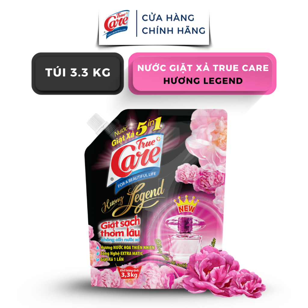 Combo 2 Túi 3.3Kg Nước Giặt Xả True Care 5in1 (Tổng 6.6kg/2Túi)