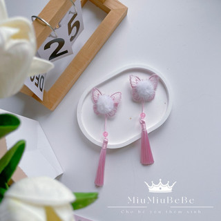 Set 2 kẹp bướm bông tua rua phong cách trung hoa cho bé