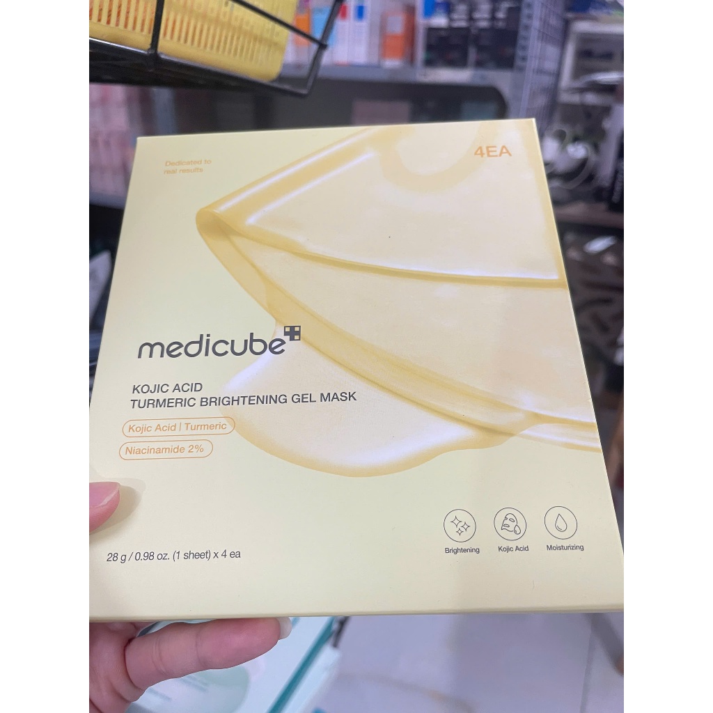 [HỘP 4 MIẾNG] Mặt nạ thạch trắng da Medicube  Kojic Acid Turmeric Brightening Gel Mask Giúp Sáng Da, Mờ Thâm 28 miếng x4