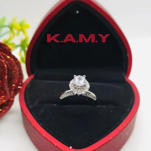 Nhẫn Nữ Đính Đá Xi Kim Cao Cấp – Kiểu Halo Sang Trọng, Sáng Lấp Lánh, Quà Tặng Tình Yêu Ý Nghĩa