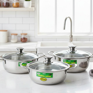 Nồi lẩu inox 304 Nắp kính đáy từ, size 22cm, 24cm,26cm,28cm  phù hợp ăn lẩu, xào thực phẩm - Phương Trang
