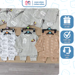 H49- set 3 bộ dài tay ô tô sọc- a100.39