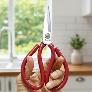 Kéo lưỡi thép cán bọc nhựa- kéo Hồng Hà Đỏ siêu sắc bén- kéo cắt gà - Phương Trang