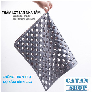 Thảm Lót Nhà Tắm Cao Su Thiết Kế Dạng Lỗ Thoát Nước Thoát Ẩm Mùi, Chống Trơn Trượt Bám Dính Cao
