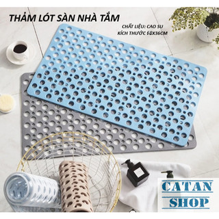 Thảm Lót Nhà Tắm Cao Su Thiết Kế Dạng Lỗ Thoát Nước Thoát Ẩm Mùi, Chống Trơn Trượt Bám Dính Cao