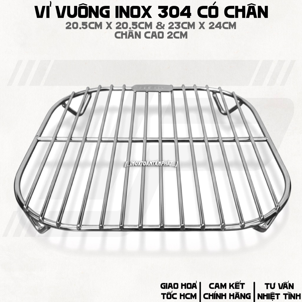 Vỉ Vuông Inox 304 Có Chân Để Trong Nồi Chiên Không Dầu | Shopee Việt Nam