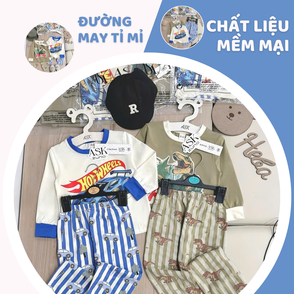 [À ƠI SHOP] G98- set 2 bộ dài tay ô tô xanh và k.long- a100.258