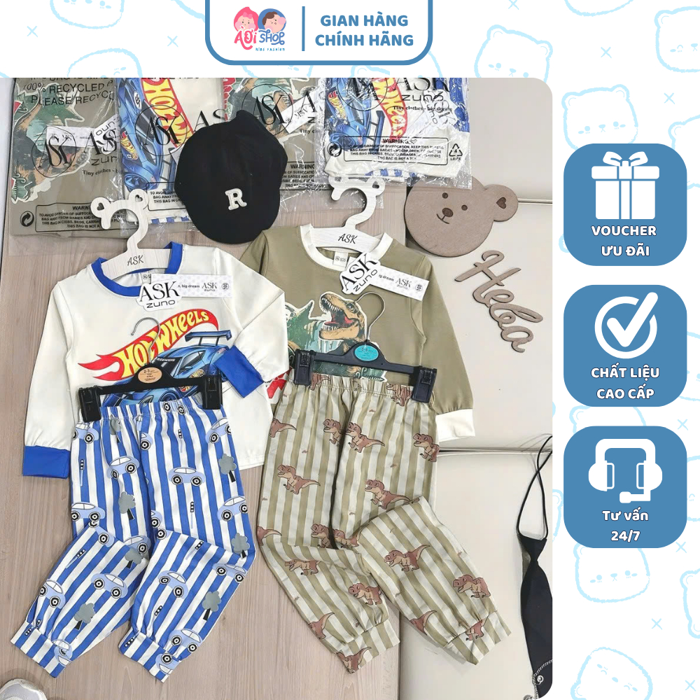 [À ƠI SHOP] G98- set 2 bộ dài tay ô tô xanh và k.long- a100.258