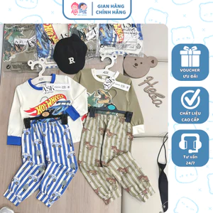G98- set 2 bộ dài tay ô tô xanh và k.long- a100.258