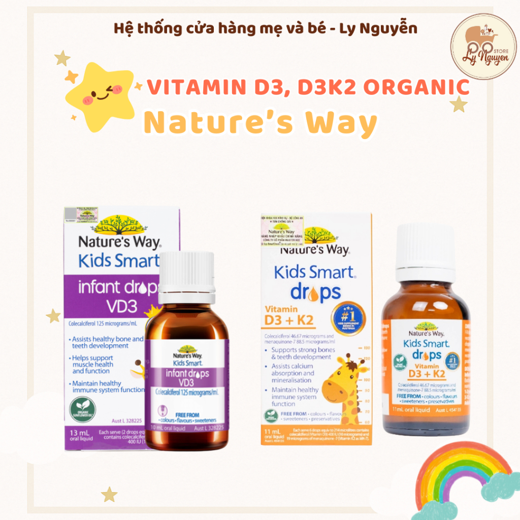 [LyNguyenStore] Vitamin D3, D3K2 ORGANIC Nature’s Way Kids Smart - Nhập ...