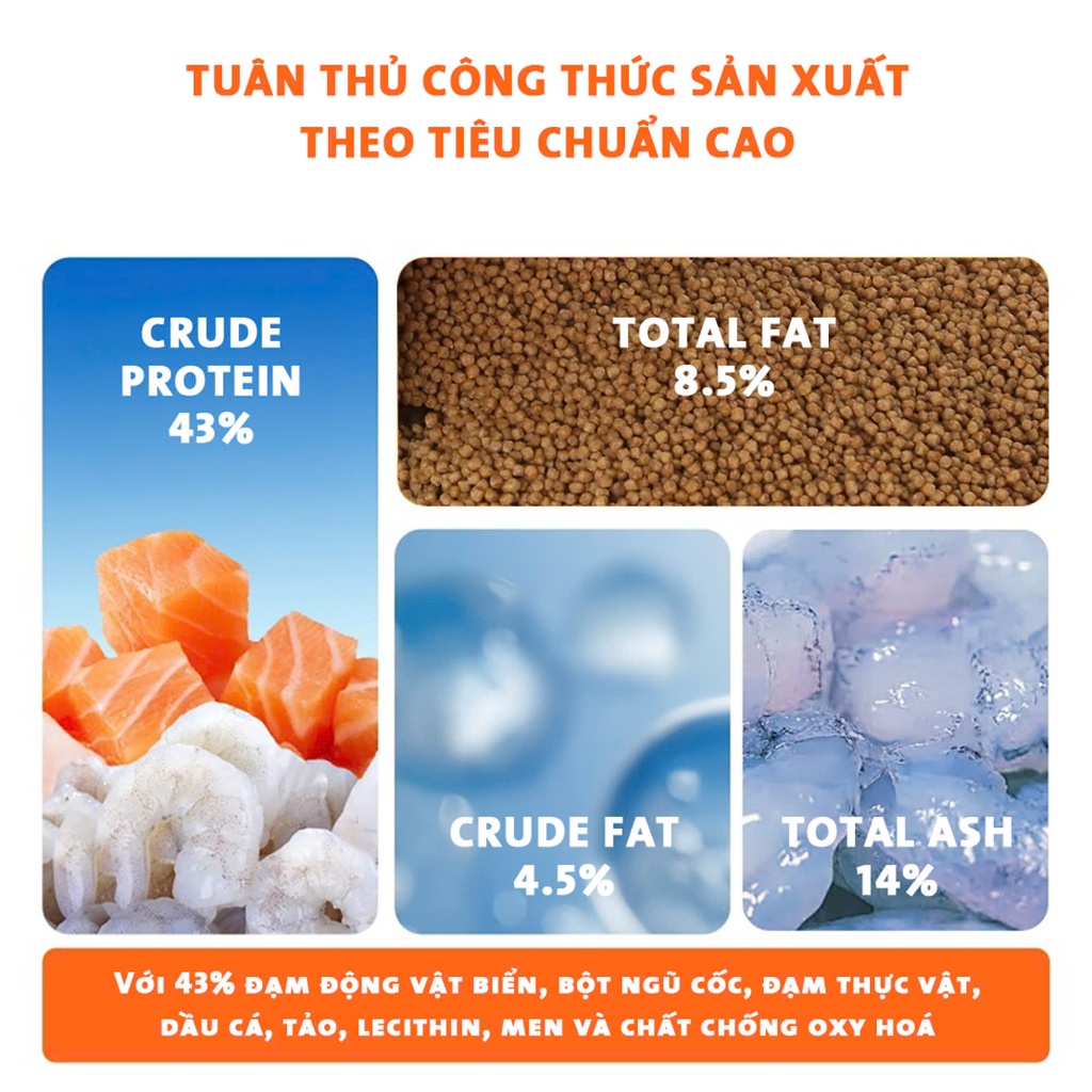 Cám JINGYE - Thức Ăn Cao Cấp Cho Cá Molly Guppy & Cá thủy Sinh . Đạm Cao Cá Lên Màu Đẹp
