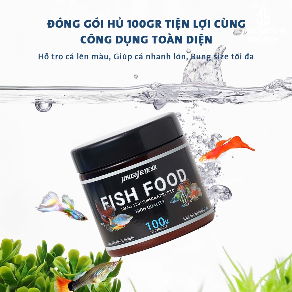 Cám JINGYE - Thức Ăn Cao Cấp Cho Cá Molly Guppy & Cá thủy Sinh . Đạm Cao Cá Lên Màu Đẹp