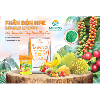 [1kg] PHÂN BÓN NPK 17-17-17 Minro tan nhanh, tạo hoa, nuôi trái cây ăn trái, hoa kiểng, mai vàng