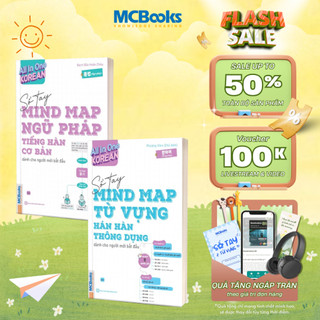 Sách - Combo Sổ tay Mind Map từ vựng, ngữ pháp dành cho người mới bắt đầu All In One Korean