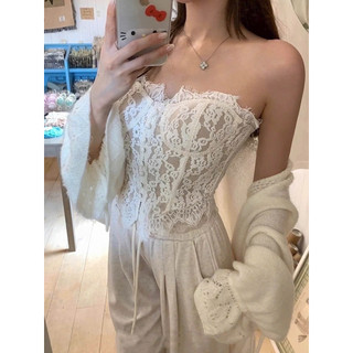 LT - Áo ren cúp ngực hai dây corset tiểu thư sang chảnh, free size có đệm mút 1341