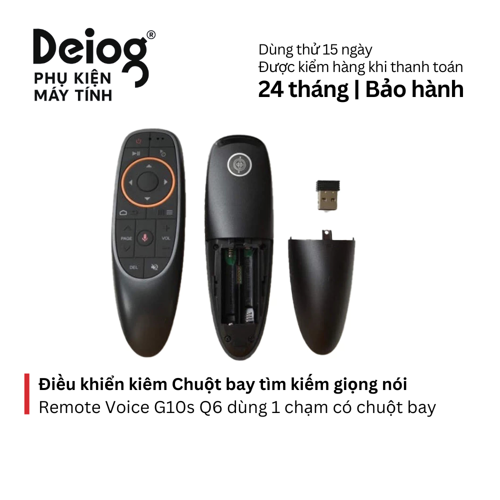 Điều khiển chuột bay tìm kiếm giọng nói G10S Q6, remote voice 1 chạm ...